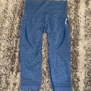 Crop blue gymshark leggings - medium